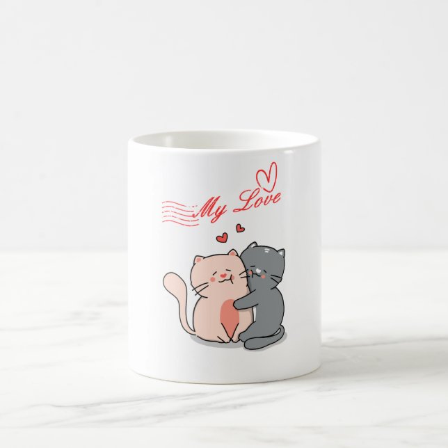 Clever-fect-Liebe: Cat-Themed Coffee Tasse (Mittel)