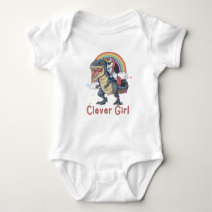 Clever Girl - Unicorn Riding Dinosaur Edition Baby Strampler