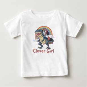 Clever Girl - Unicorn Riding Dinosaur Edition Baby T-shirt