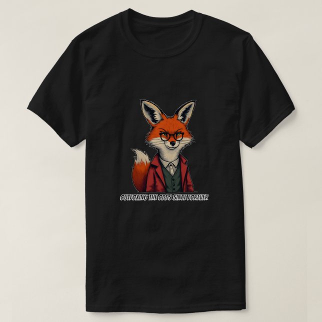 Clever Red Fox in Brille und Anzug - Funny Quote T-Shirt (Design vorne)