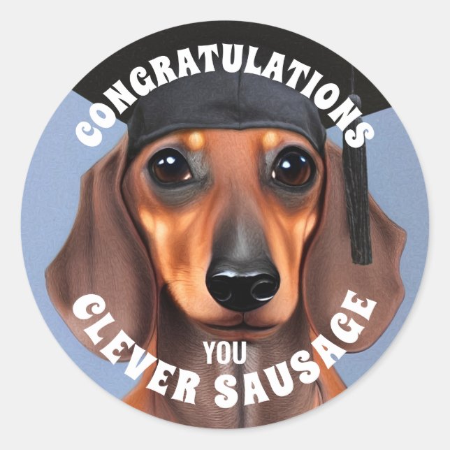 Clever Sausage Runder Aufkleber (Vorderseite)