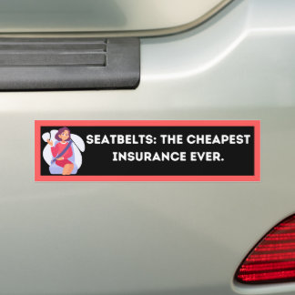 Clever Simple Seatbelt Awareness Bumper Sticker Autoaufkleber