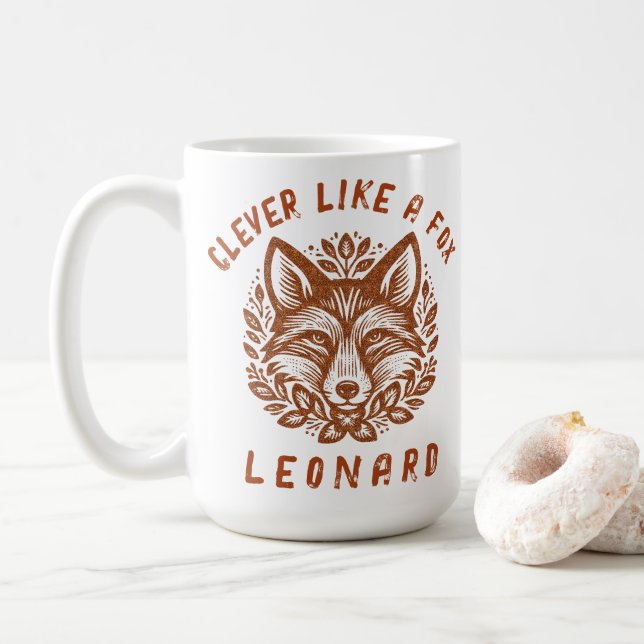 Clever wie ein Fuchs - Ihr Text Kaffeetasse (Mit Donut)