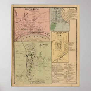 Cleves, Nordbiegung, Ohio Poster