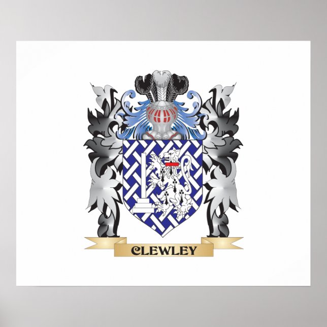 Clewley Coat of Arms - Familienwappen Poster (Vorne)