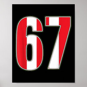 Clic 67 Rot-Weiß-Gestreiftes Design Poster