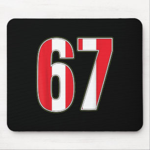 Clic 67 Rot-Weiß-Streifen-Design Mousepad