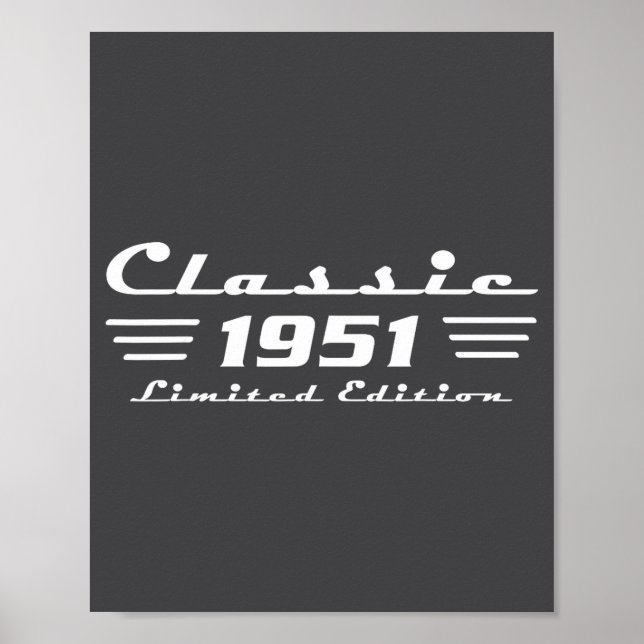 Clic 75 Birthday Decorations Men 75yr 1951 75th Bi Poster (Vorne)