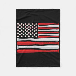 Clic American Baseball Flag - Vintage Baseball Fla Fleecedecke