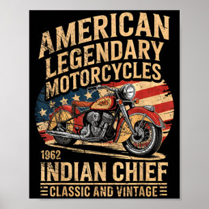 Clic & Vintage American Motorcycle Indian Gebo Poster