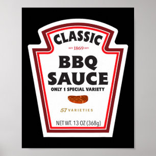 Clic Bbq Sauce Flaschenetikett Lustiges Halloween- Poster