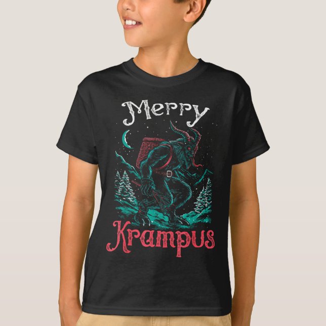 Clic Folklore Christmas Merry Krampus Festive Horr T-Shirt (Vorderseite)