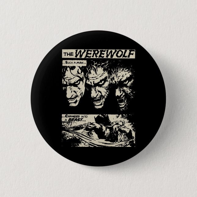 Clic Horror Movie Monster Horror Comic Werewolf Ma Button (Vorderseite)