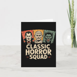 Clic Horror Squad Vintage Retro Monster Halloween Karte