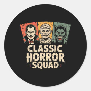 Clic Horror Squad Vintage Retro Monster Halloween Runder Aufkleber