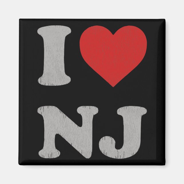Clic I Love Nj Y2k Souvenir I Heart New Jersey  Magnet (Vorne)