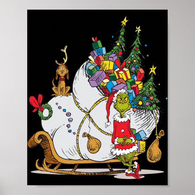 Clic Max With Sleigh T Shirt  Poster (Vorne)
