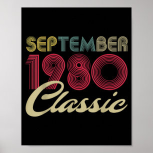 Clic September 1980 Geburtstag Geschenke für Männe Poster