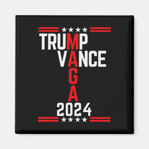 Clic Trump Vance 2024 Retro Stripe Trump Jd Vance Magnet