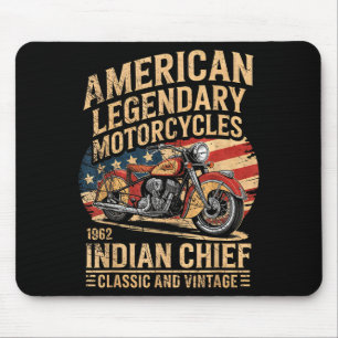 Clic & Vintage American Motorcycle Indian Born Mousepad