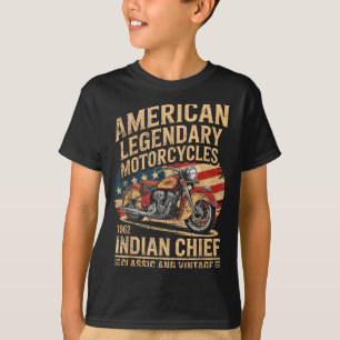 Clic & Vintage American Motorcycle Indian Geboren T-Shirt
