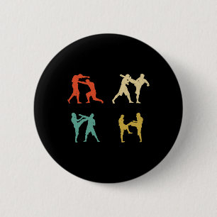 Clic Vintage Style Kickboxen Männer Frauen Geschen Button