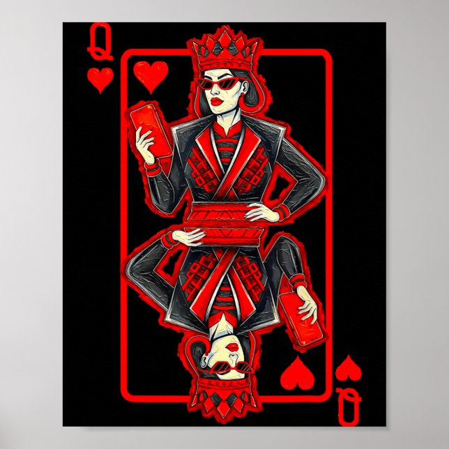 Clic Whimsical Queen Of Hearts Sungles Playing Car Poster (Vorne)