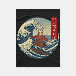 Clical Musician Mozart Ukiyo-e Surfing Fleecedecke