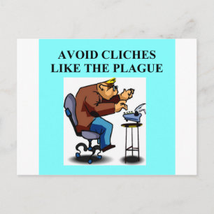 CLICHE joke for writers and authors Postkarte