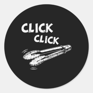 Click A Click Zange Bbq Byrbecue Byrbecuing Hängen Runder Aufkleber