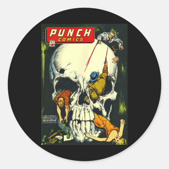 Clickmonster Poster Horror Comic Book Runder Aufkleber (Vorderseite)