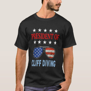 Cliff Diving Accessories Usa Flag Diving Sprichwor T-Shirt