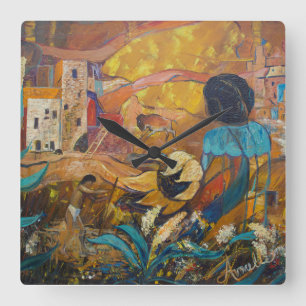 Cliff Dwellers Quadratische Wanduhr