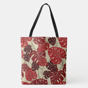 Cliff Hanger Hawaiian Monstera Leaf Beach Bag