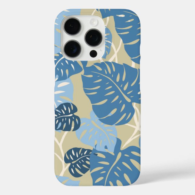 Cliff Hanger Hawaiian Monstera Leaf Blue Case-Mate iPhone Hülle (Rückseite)