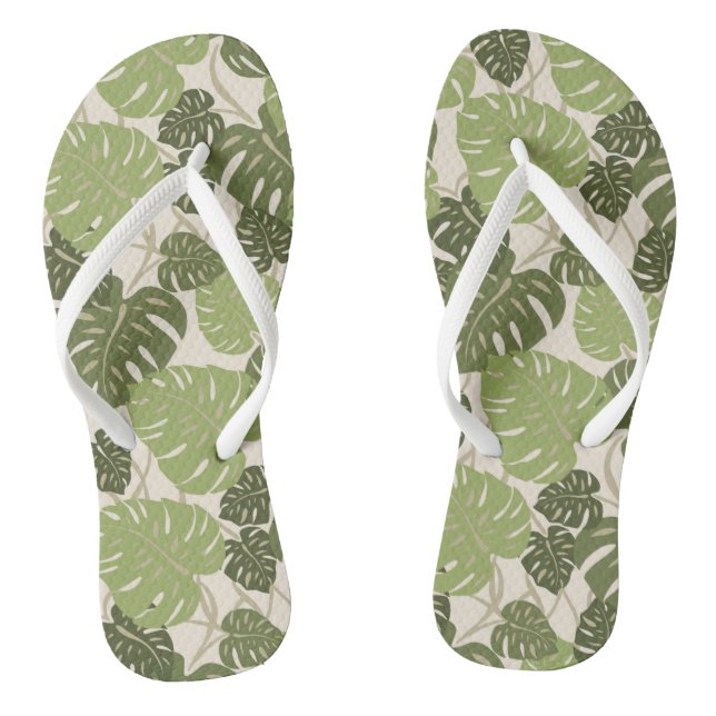 Cliff Hanger Hawaiian Monstera Leaf Flip Flops (Fußbett)