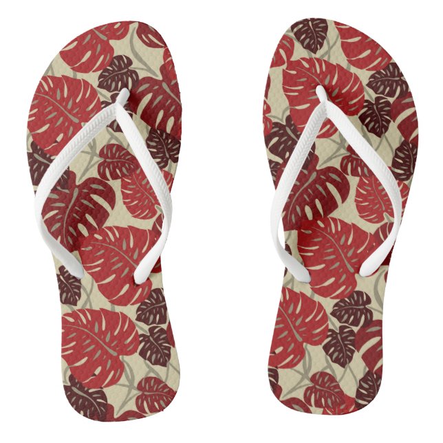 Cliff Hanger Hawaiian Monstera Leaf Flip Flops (Fußbett)