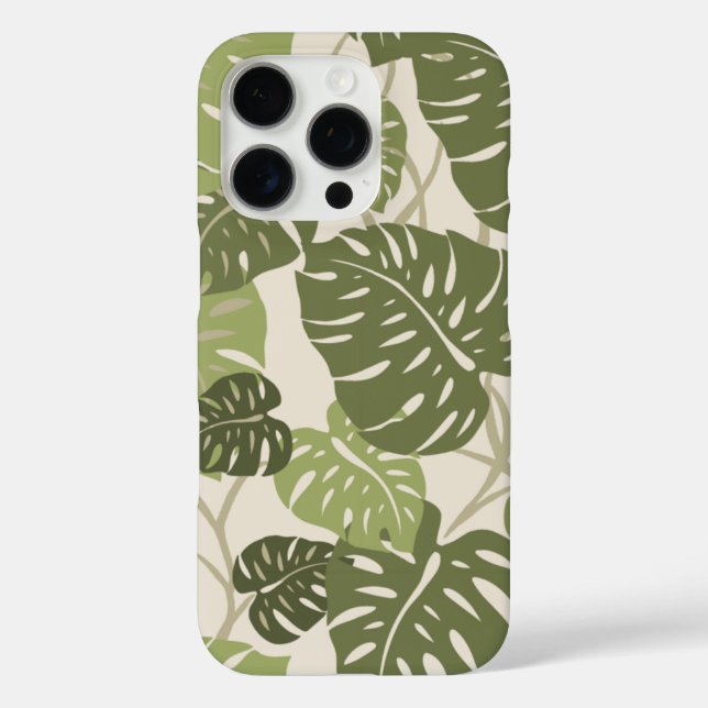 Cliff Hanger Hawaiian Monstera Leaf Green Case-Mate iPhone Hülle (Rückseite)