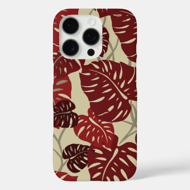 Cliff Hanger Hawaiian Monstera Leaf Red Case-Mate iPhone Hülle (Rückseite)