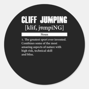 Cliff Jumping Definition Cliff Diving Gift Runder Aufkleber