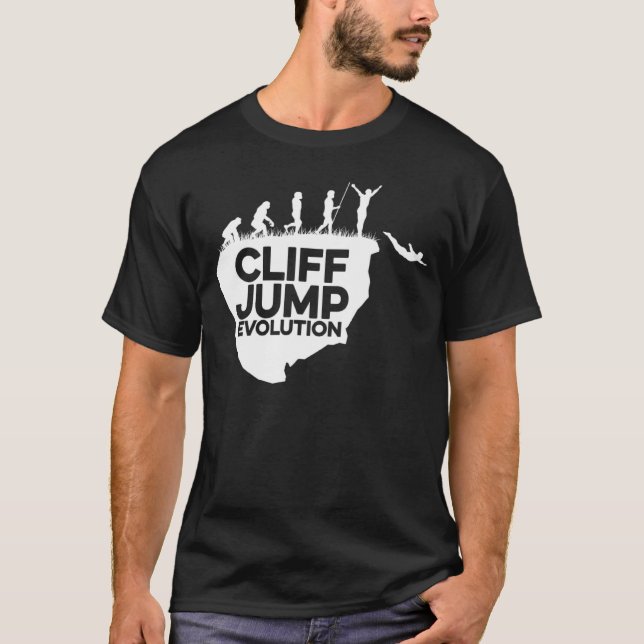 Cliff Jumping Evolution Graphic Cliff Jumper Tombs T-Shirt (Vorderseite)