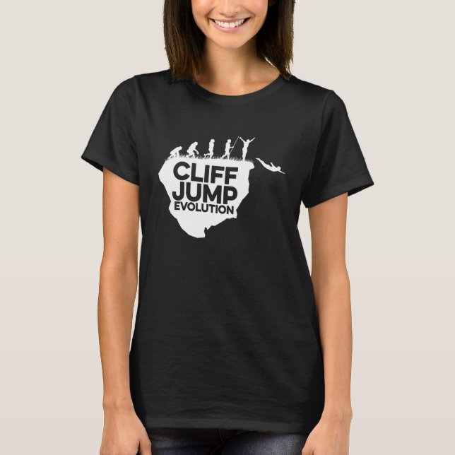 Cliff Jumping Evolution Graphic Cliff Jumper Tombs T-Shirt (Vorderseite)