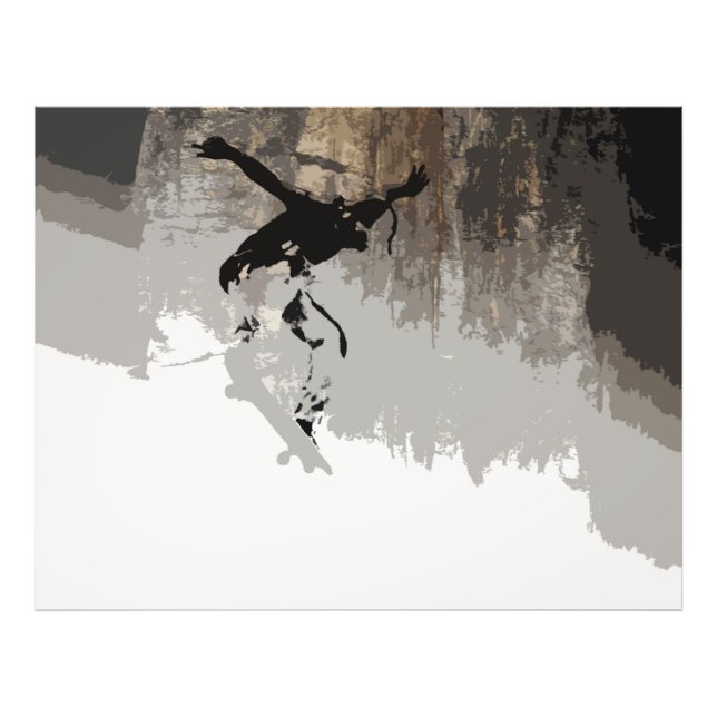 Cliff Jumping - Skateboarder Fotodruck (Vorne)