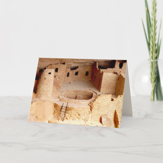 Cliff Palace Kiva Closeup Leere Grußkarte Karte (Vorderseite)
