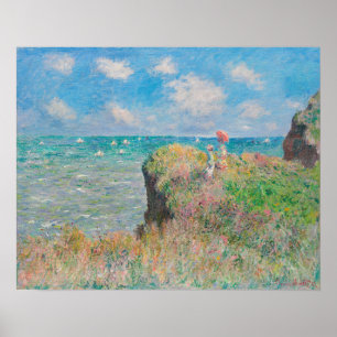 Cliff Walk in Pourville (1882) von Claude Monet Poster