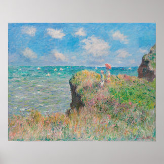 Cliff Walk in Pourville (1882) von Claude Monet Poster