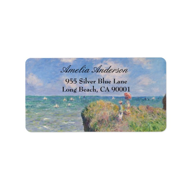 Cliff Walk in Pourville von Claude Monet Adressaufkleber (Vorne)