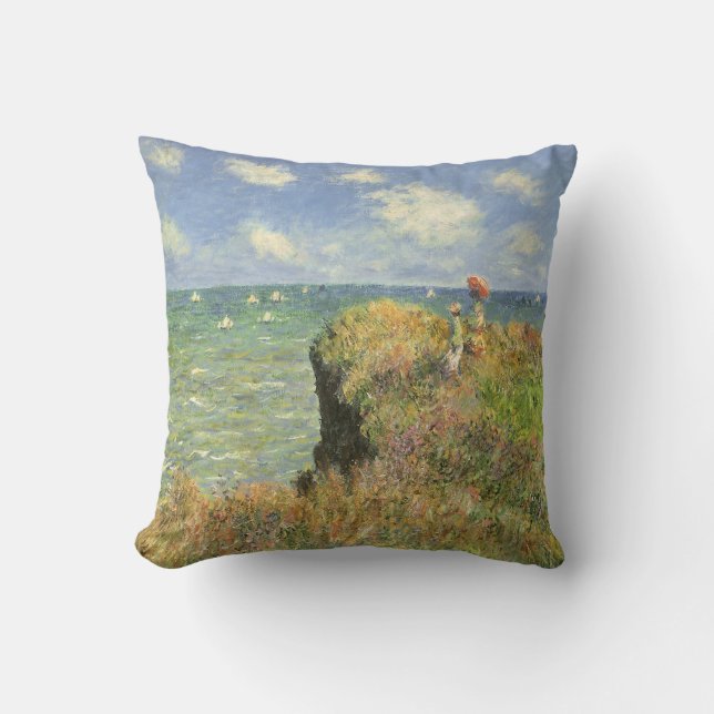 Cliff Walk in Pourville von Claude Monet Kissen (Vorderseite)