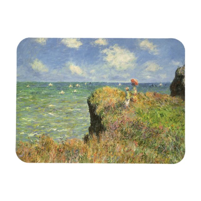 Cliff Walk in Pourville von Claude Monet Magnet (Horizontal)