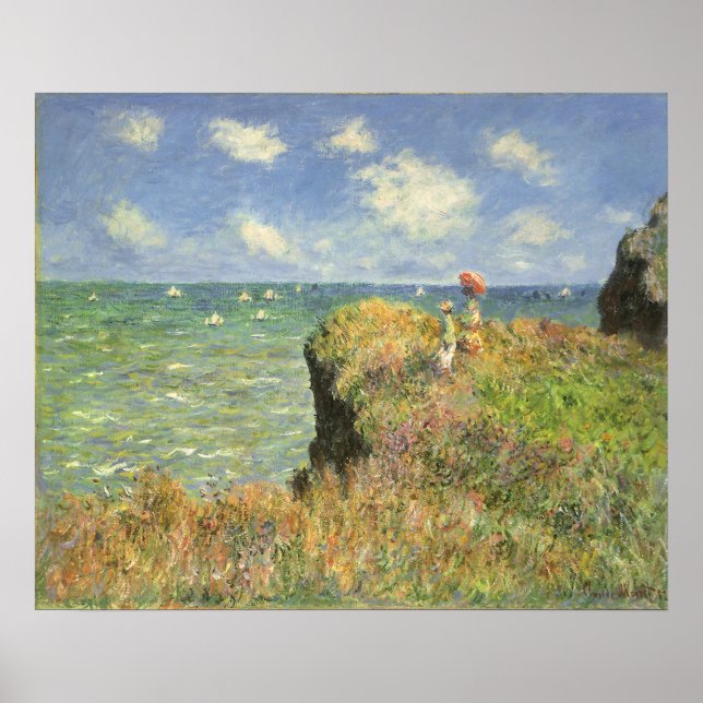 Cliff Walk in Pourville von Claude Monet Poster (Vorne)